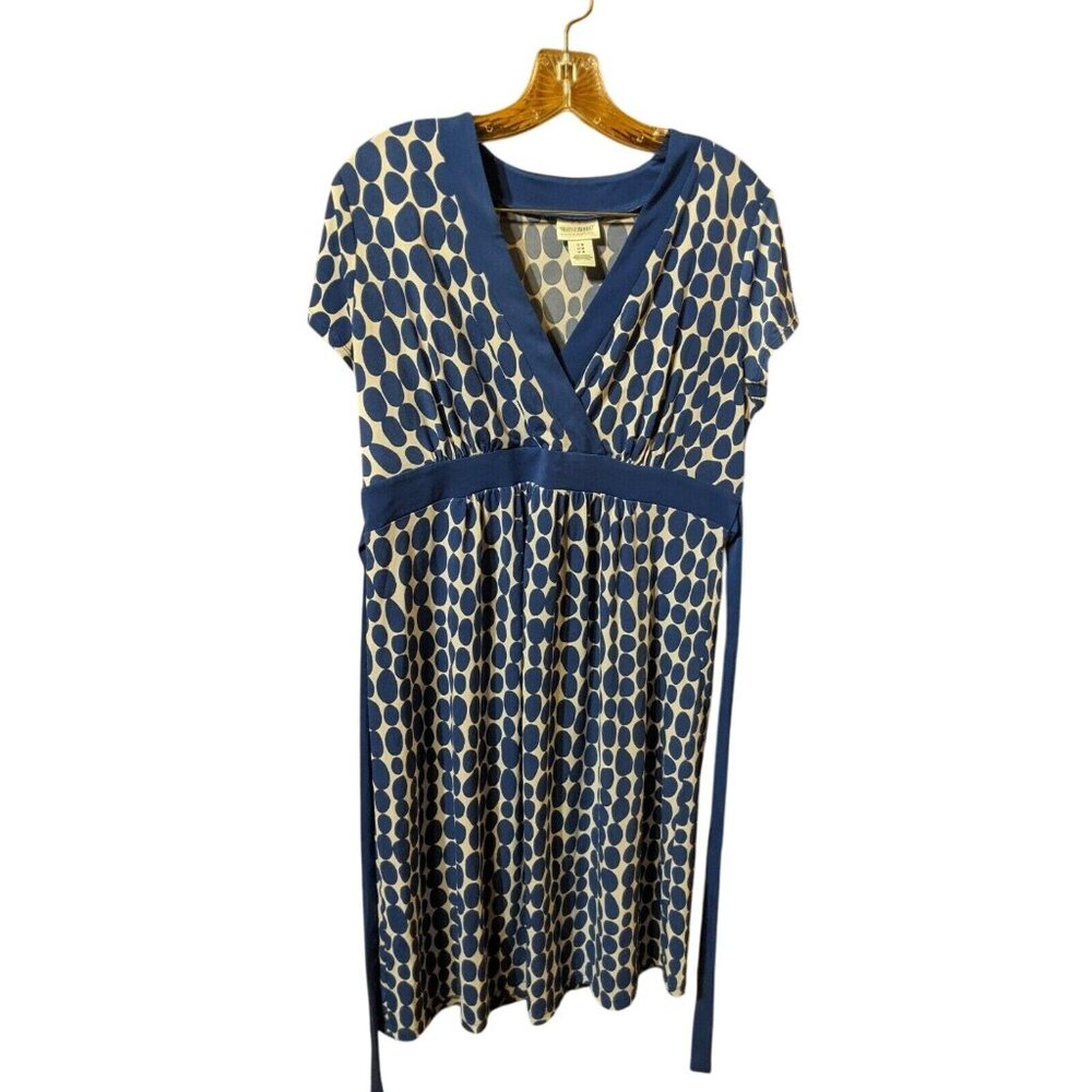 Motherhood Maternity Size M Polka Dot Dress Blue White Medium